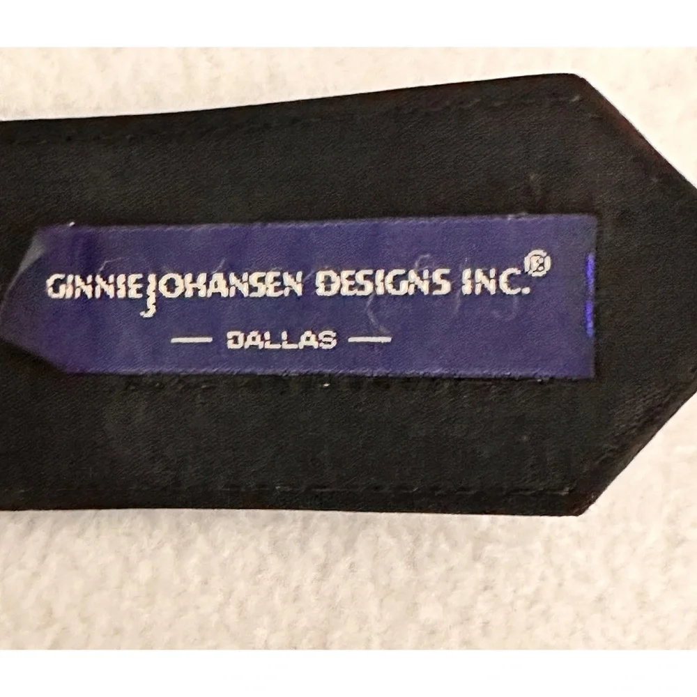 Ginnie Johansen Inc. Dallas 80's Vintage Black/Gold Braided Belt, M/L